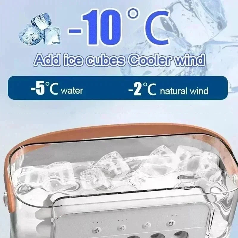 3-in-1 Portable Air Cooler – Mini AC, Humidifier & LED Night Light, 3 Speeds with 7-Color Mood Lighting – for Home, Office, Travel