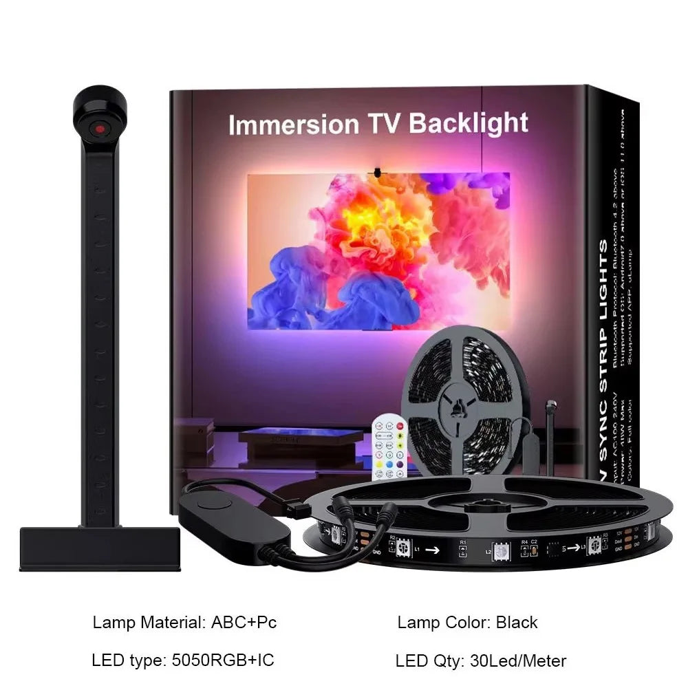 RGBIC LED Backlight Strip for PC/TV – Smart Color-Picking, App Control, Music Sync – Ambient Gaming Light