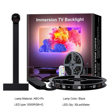 RGBIC LED Backlight Strip for PC/TV – Smart Color-Picking, App Control, Music Sync – Ambient Gaming Light