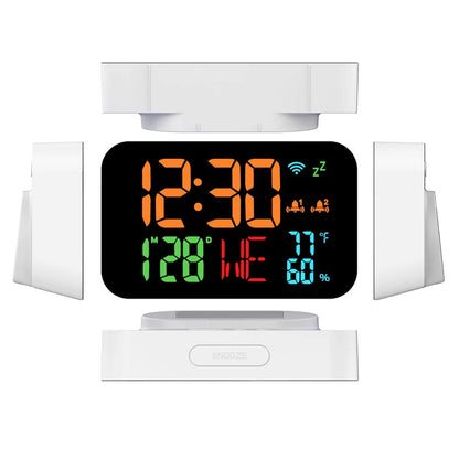 WiFi Desktop Clock & Calendar – Smart Thermometer & Hygrometer with LED Display – Auto Calibration & WiFi Support