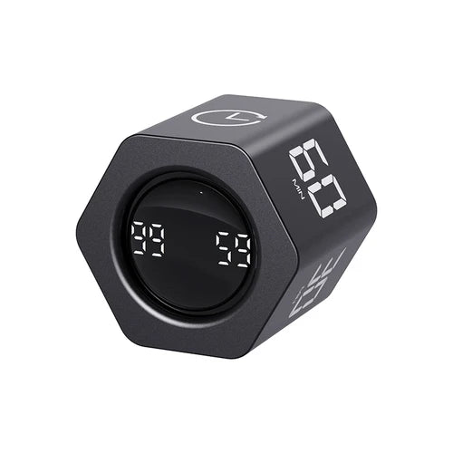 Productivity Cube Timer with LED Display – Gravity Sensor & 4 Preset Times – Countdown Timer for Kids, Study, Work, Kitchen