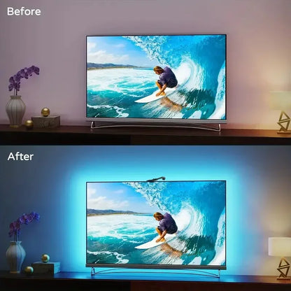 RGBIC LED Backlight Strip for PC/TV – Smart Color-Picking, App Control, Music Sync – Ambient Gaming Light