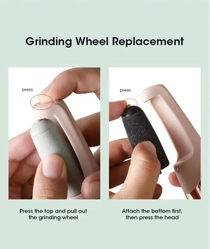 Electric Foot File – Rechargeable USB Pedicure Grinder with 2 Roller Heads, Callus Remover for Dead Skin & Hard Feet – Portable & Waterproof