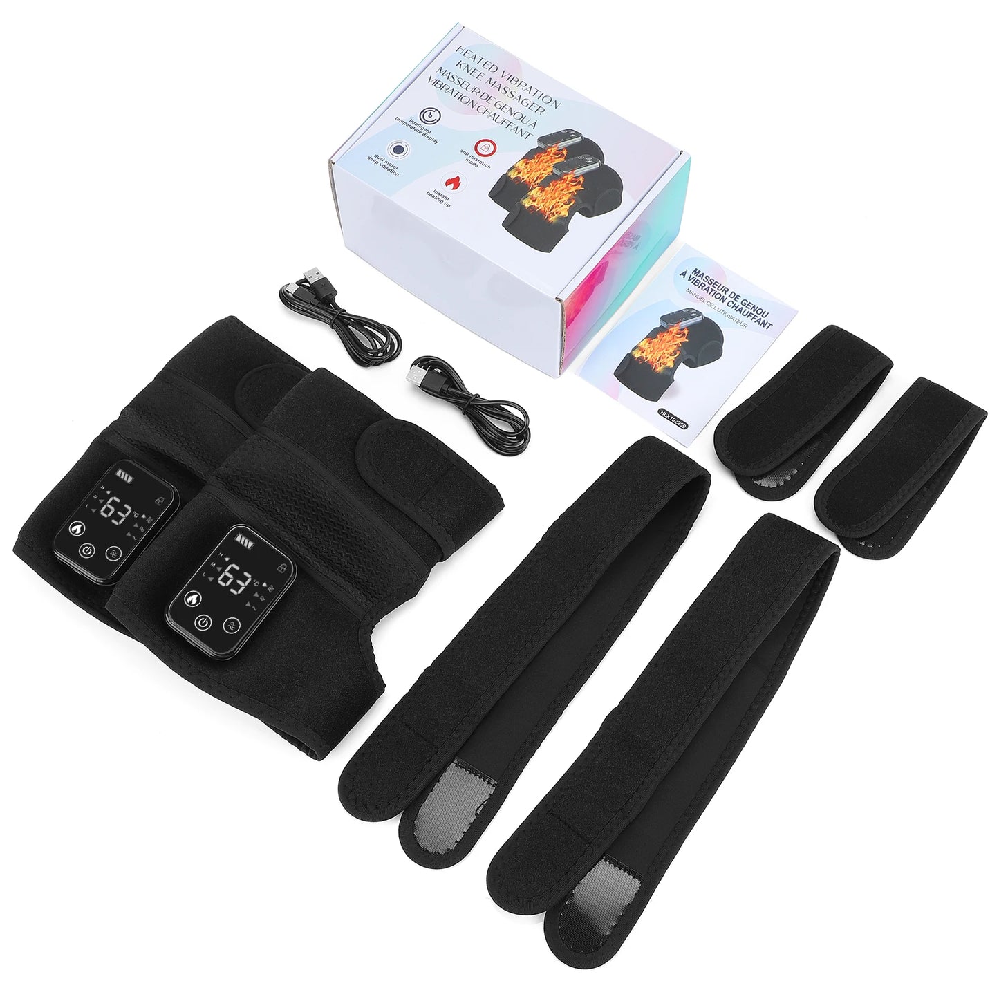 Heated Knee Massager – Rechargeable, 6-Temp, 3-Zone
