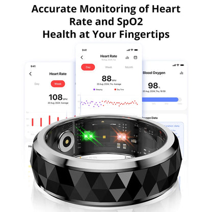 COLMI R11 Smart Ring – Fidget Spinner Stress Relief Ring with Health Tracking, 5ATM Waterproof, 60-Day Battery – Sleep/HR/SpO2 Monitor for Men & Women