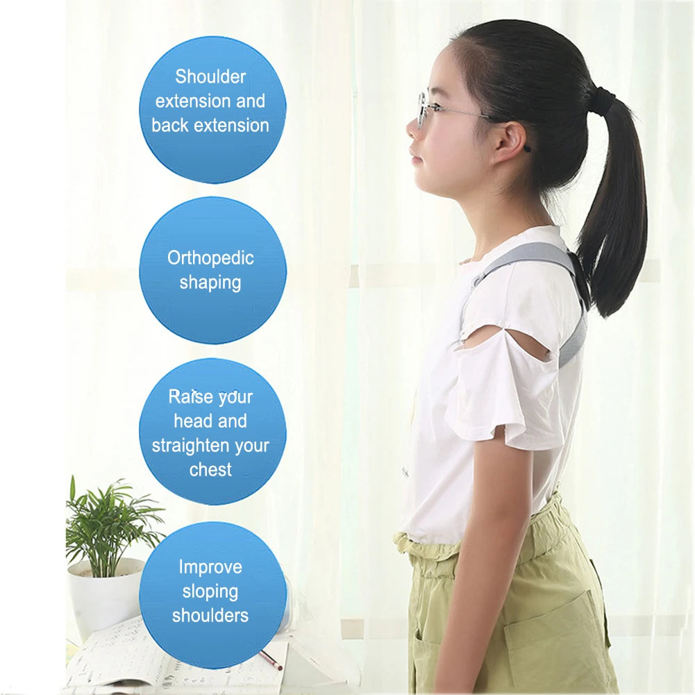 Smart Posture Corrector with LED LCD & Vibration Reminder – 8-Shaped Back Brace with Sensor – Adjustable for Adults & Kids