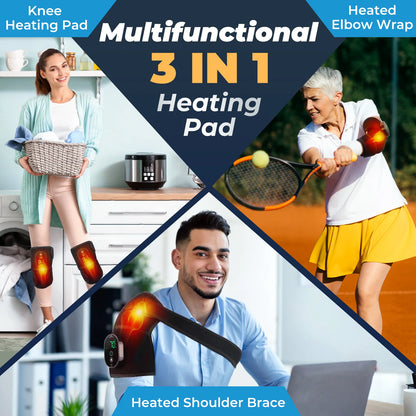 Heated Knee Massager – Rechargeable, 6-Temp, 3-Zone