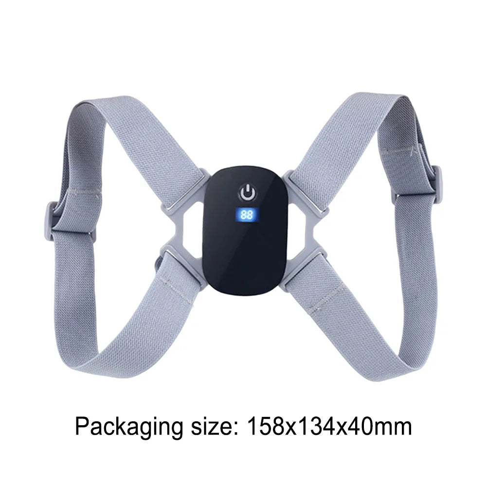 Smart Posture Corrector with LED LCD & Vibration Reminder – 8-Shaped Back Brace with Sensor – Adjustable for Adults & Kids