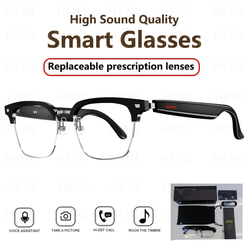 VisionShield Smart Glasses – Blue Light Filtering Polarized Lenses with Open-Ear Speakers & Voice Control