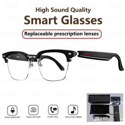 VisionShield Smart Glasses – Blue Light Filtering Polarized Lenses with Open-Ear Speakers & Voice Control