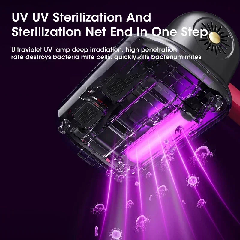 NOCCLILI Cordless Mite Vacuum – 10KPa Suction, UV Sterilization