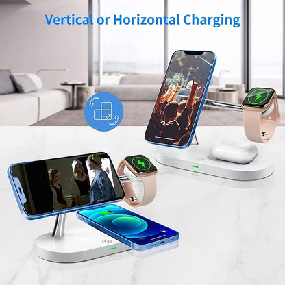 3-in-1 Magnetic Wireless Charger – Fast Charging Stand for iPhone 16/15/14/13/12, Apple Watch 10-4 & AirPods Pro/2/3
