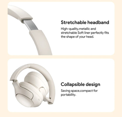 QCY H3 Hybrid ANC Wireless Headphones – 43dB Noise Cancelling Over-Ear Headset with 60H Playtime, Hi-Res Audio & Bluetooth 5.