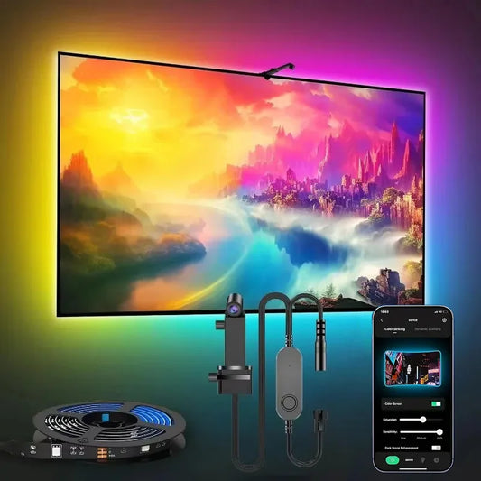 RGBIC LED Backlight Strip for PC/TV – Smart Color-Picking, App Control, Music Sync – Ambient Gaming Light