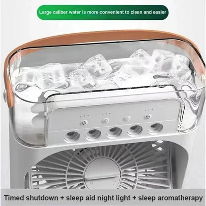 3-in-1 Portable Air Cooler – Mini AC, Humidifier & LED Night Light, 3 Speeds with 7-Color Mood Lighting – for Home, Office, Travel