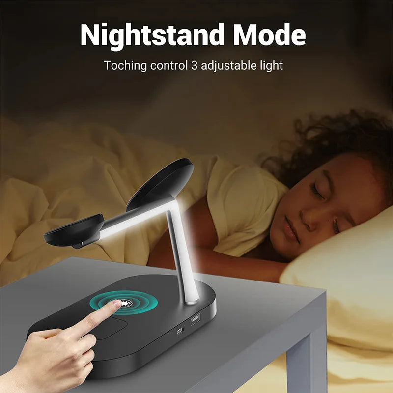 3-in-1 Magnetic Wireless Charger – Fast Charging Stand for iPhone 16/15/14/13/12, Apple Watch 10-4 & AirPods Pro/2/3