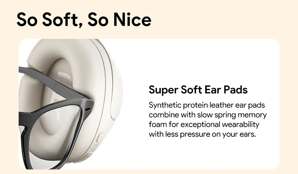 QCY H3 Hybrid ANC Wireless Headphones – 43dB Noise Cancelling Over-Ear Headset with 60H Playtime, Hi-Res Audio & Bluetooth 5.