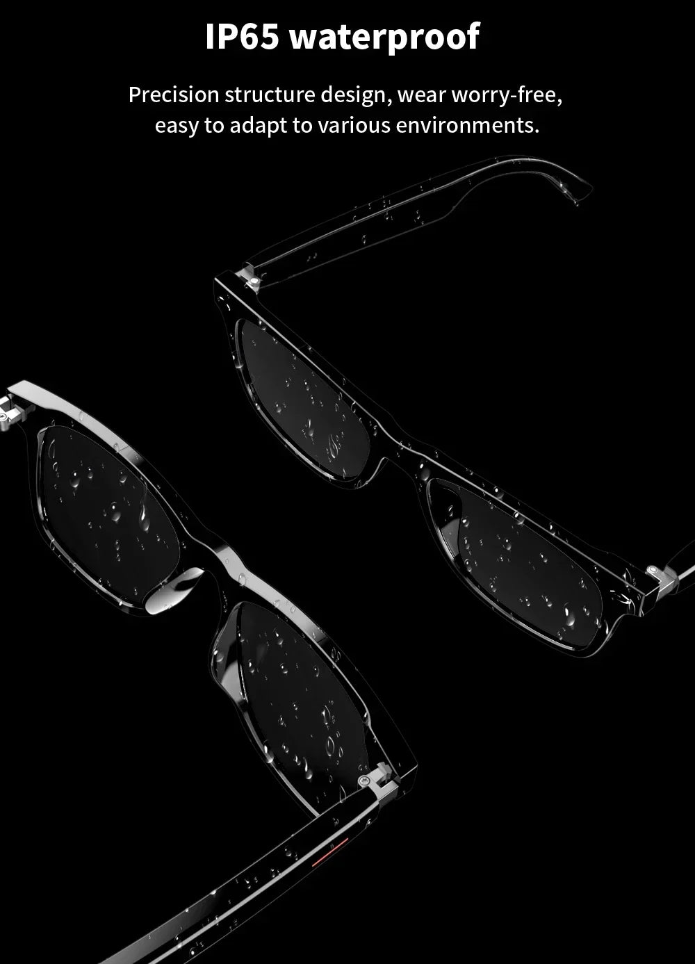 VisionShield Smart Glasses – Blue Light Filtering Polarized Lenses with Open-Ear Speakers & Voice Control