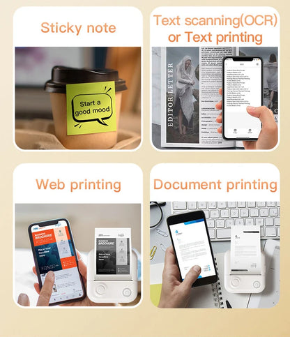 Dolewa D3 Mini Printer – Bluetooth Thermal Sticker & Photo Printer, 57mm