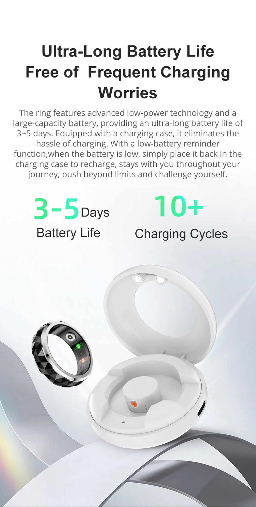 COLMI R11 Smart Ring – Fidget Spinner Stress Relief Ring with Health Tracking, 5ATM Waterproof, 60-Day Battery – Sleep/HR/SpO2 Monitor for Men & Women