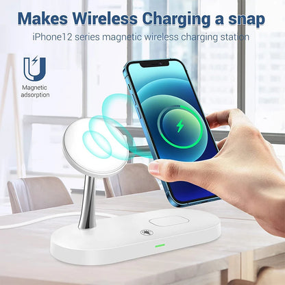 3-in-1 Magnetic Wireless Charger – Fast Charging Stand for iPhone 16/15/14/13/12, Apple Watch 10-4 & AirPods Pro/2/3