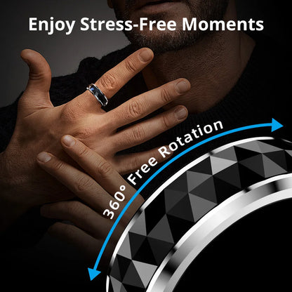 COLMI R11 Smart Ring – Fidget Spinner Stress Relief Ring with Health Tracking, 5ATM Waterproof, 60-Day Battery – Sleep/HR/SpO2 Monitor for Men & Women