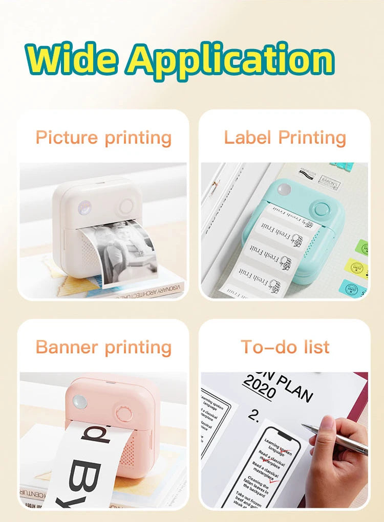 Dolewa D3 Mini Printer – Bluetooth Thermal Sticker & Photo Printer, 57mm