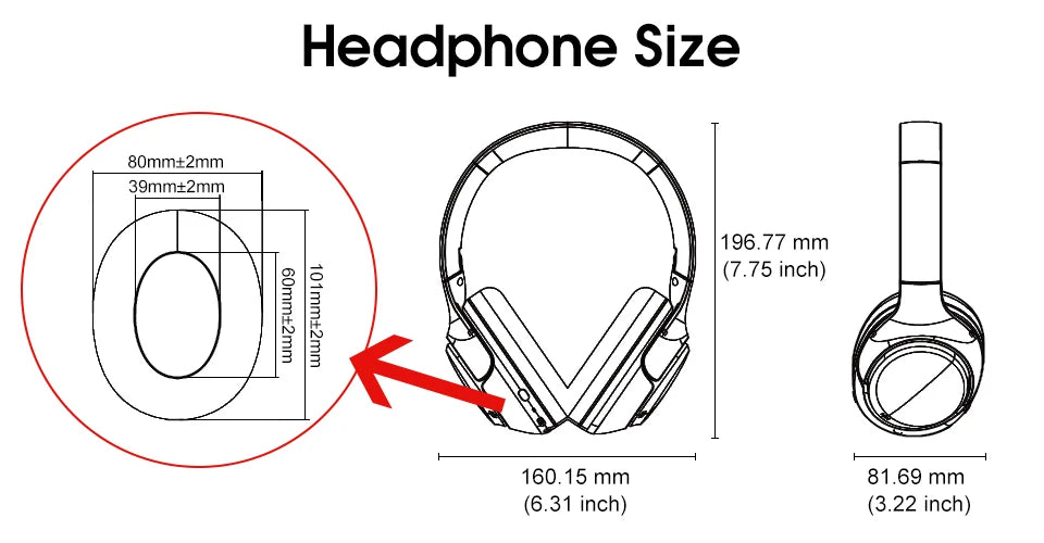 QCY H3 Hybrid ANC Wireless Headphones – 43dB Noise Cancelling Over-Ear Headset with 60H Playtime, Hi-Res Audio & Bluetooth 5.