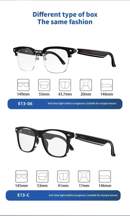 VisionShield Smart Glasses – Blue Light Filtering Polarized Lenses with Open-Ear Speakers & Voice Control