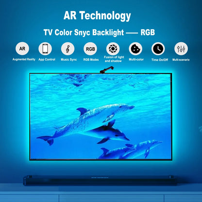 RGBIC LED Backlight Strip for PC/TV – Smart Color-Picking, App Control, Music Sync – Ambient Gaming Light
