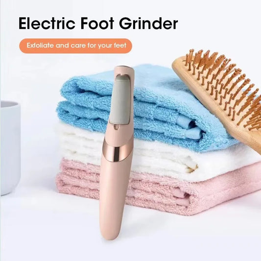 Electric Foot File – Rechargeable USB Pedicure Grinder with 2 Roller Heads, Callus Remover for Dead Skin & Hard Feet – Portable & Waterproof