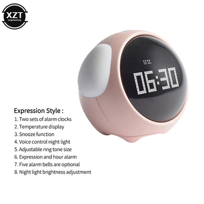 Multi-Function Smart Table Clock – Pixel Expression Alarm Clock with Wake-Up Light for Kids & Children – Bedside Nightstand Clock