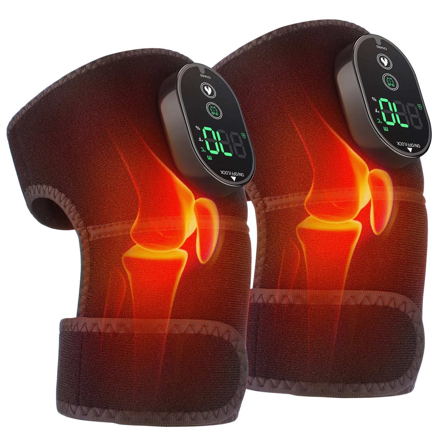 Heated Knee Massager – Rechargeable, 6-Temp, 3-Zone