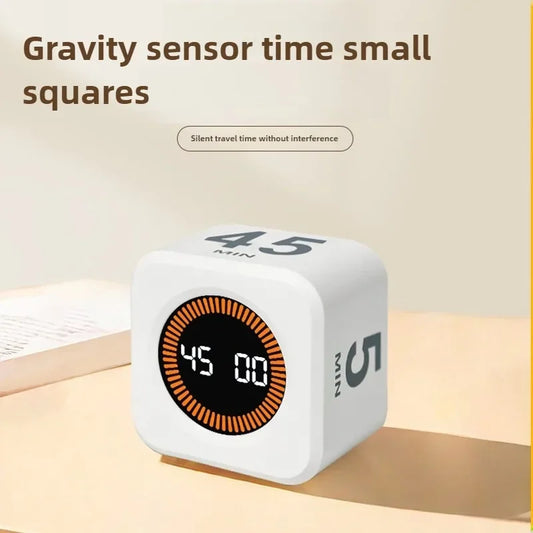 Productivity Cube Timer with LED Display – Gravity Sensor & 4 Preset Times – Countdown Timer for Kids, Study, Work, Kitchen
