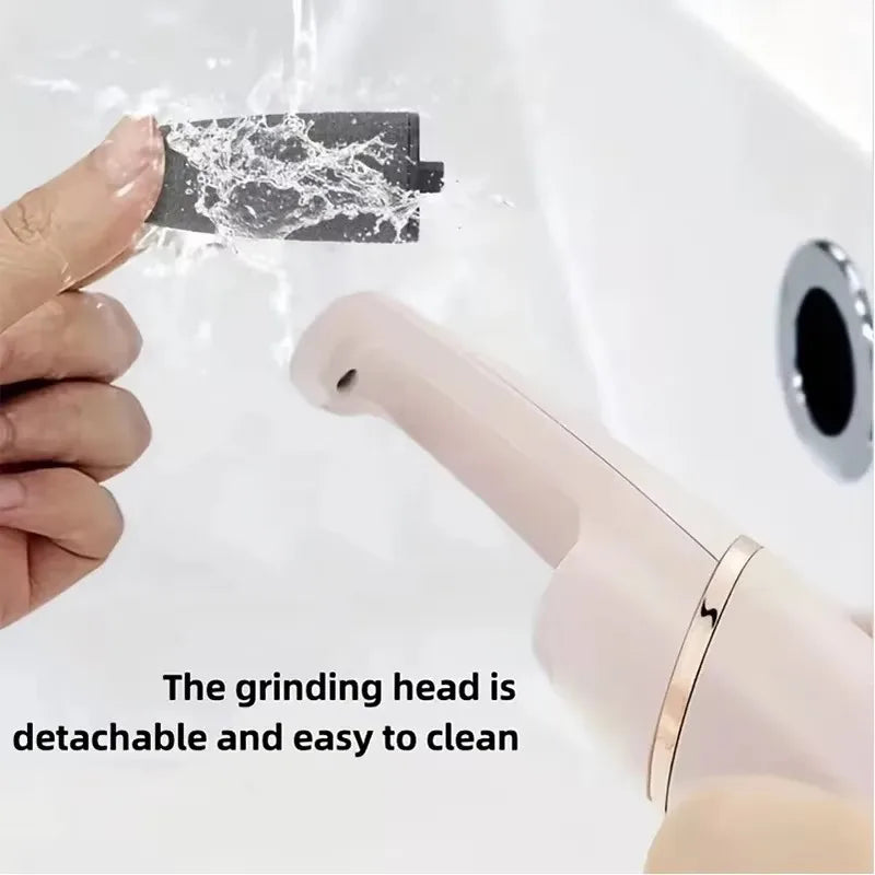 Electric Foot File – Rechargeable USB Pedicure Grinder with 2 Roller Heads, Callus Remover for Dead Skin & Hard Feet – Portable & Waterproof