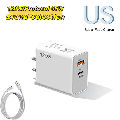 Xiaomi 120W TurboPower Charger – 6A USB-C Fast Charger with EU/US/UK Plugs – Compatible iPhone 16 & Xiaomi Devices