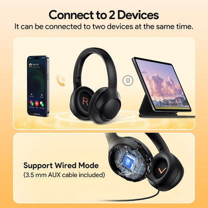 QCY H3 Hybrid ANC Wireless Headphones – 43dB Noise Cancelling Over-Ear Headset with 60H Playtime, Hi-Res Audio & Bluetooth 5.