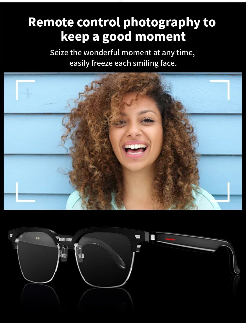 VisionShield Smart Glasses – Blue Light Filtering Polarized Lenses with Open-Ear Speakers & Voice Control
