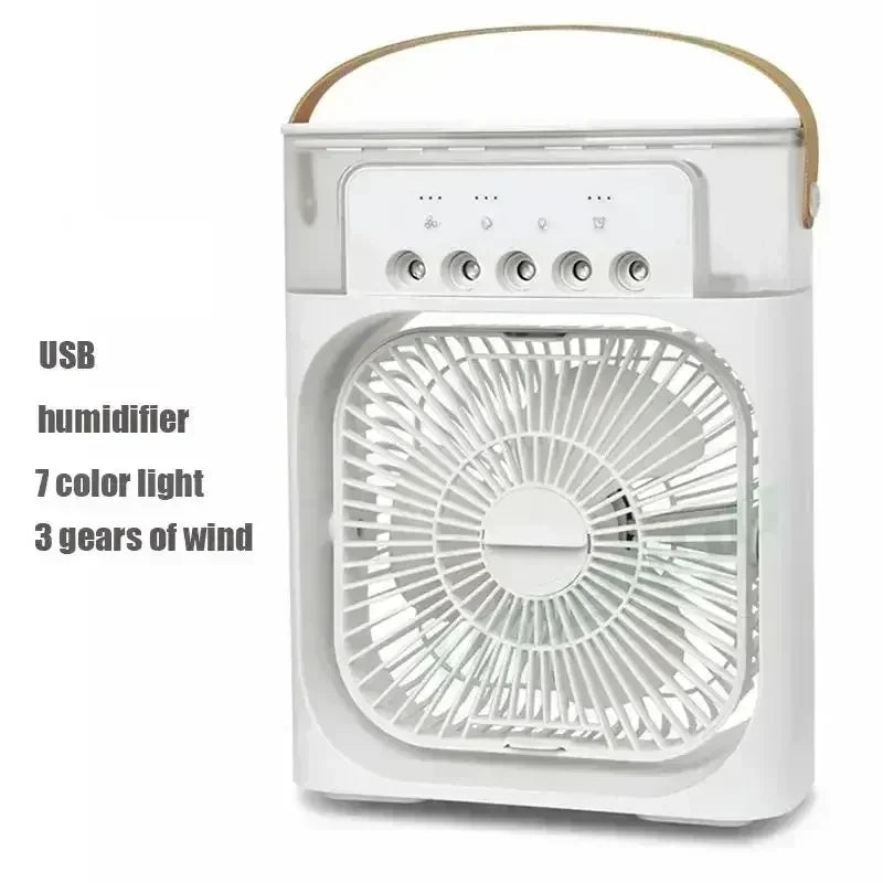 3-in-1 Portable Air Cooler – Mini AC, Humidifier & LED Night Light, 3 Speeds with 7-Color Mood Lighting – for Home, Office, Travel