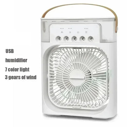 3-in-1 Portable Air Cooler – Mini AC, Humidifier & LED Night Light, 3 Speeds with 7-Color Mood Lighting – for Home, Office, Travel