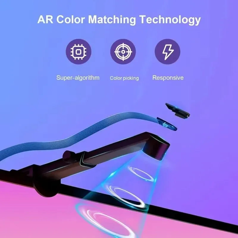 RGBIC LED Backlight Strip for PC/TV – Smart Color-Picking, App Control, Music Sync – Ambient Gaming Light
